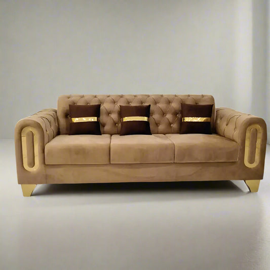 6 seater tufted sofa set