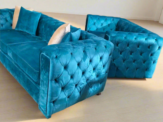 Velvet retreat 6-seater sofa set