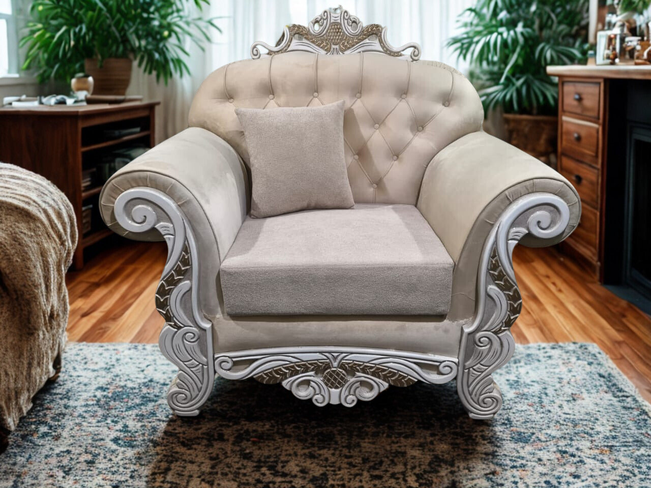 6 seater living room sofa with cushions