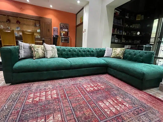 Comfort Nest L shape sofa + 2 seater sofa + 2 stools