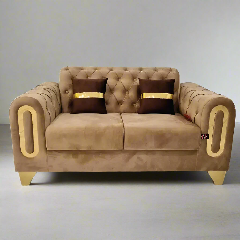 6 seater tufted sofa set