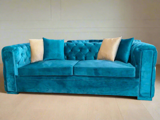 Velvet retreat 6-seater sofa set