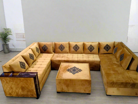 Comfort Crest 10-seater U shape sofa set+center table